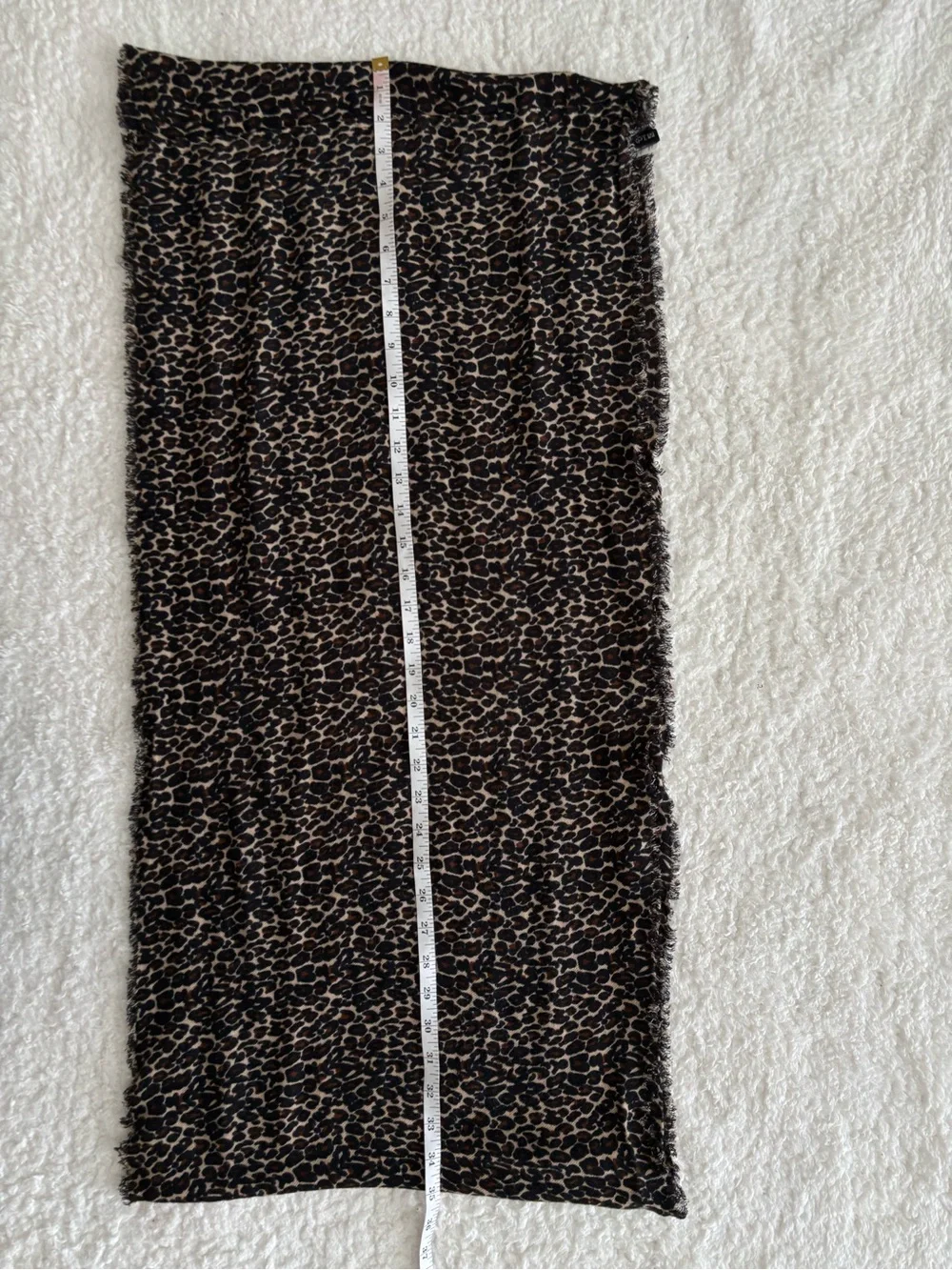 Apt. 9 Leopard Print Infinity Scarf Brown Black 100% Rayon Animal Print Fringe